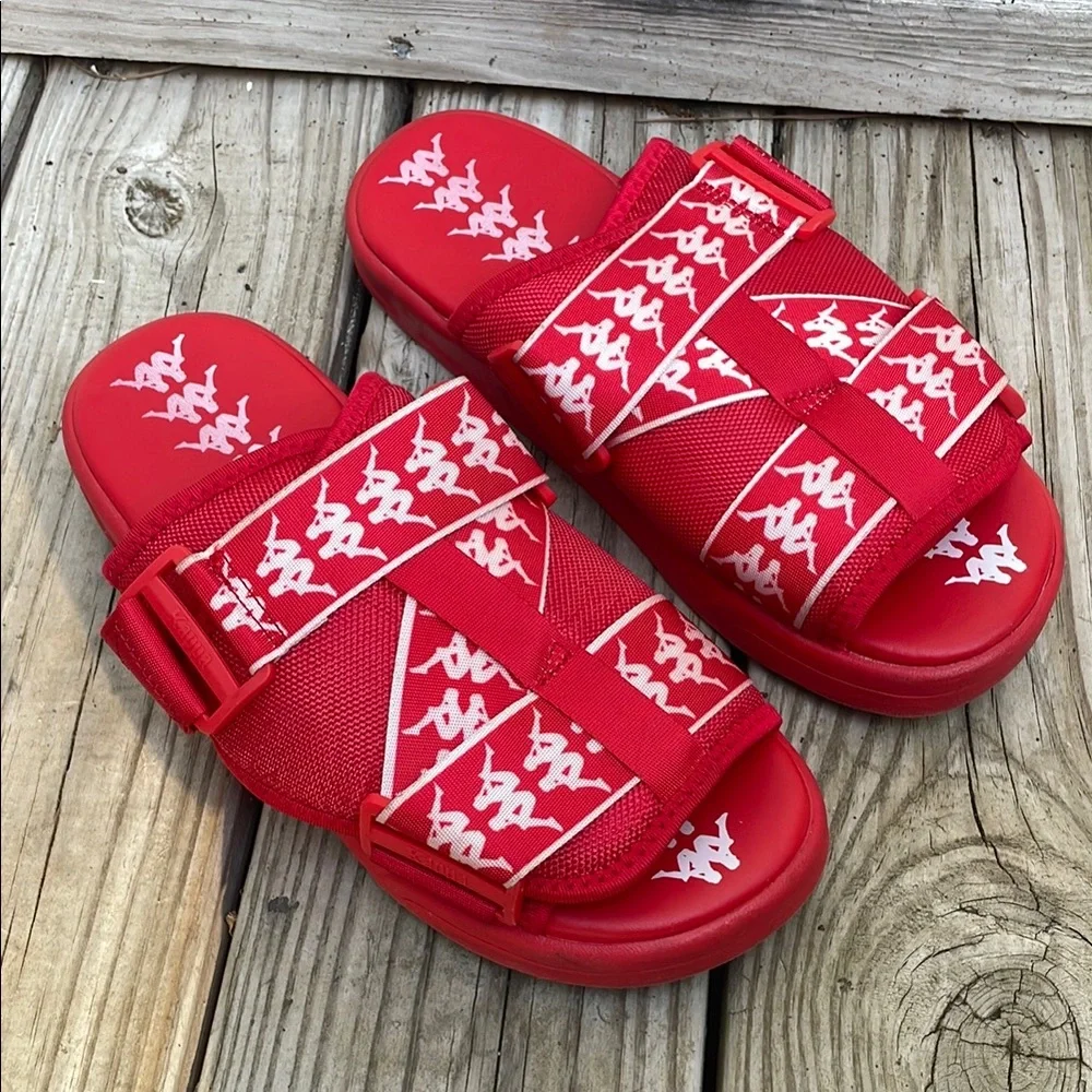 Kappa 222 Banda Mitel 1 Unisex Slides – Red/White
